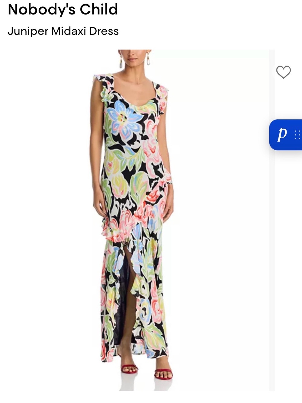 Nobody's Child Floral Scoop-Neck Maxi Dress in Multi
